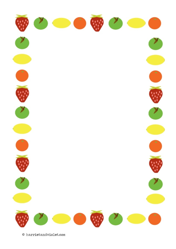 Fruit Border paper A4 Free Teaching Resources Print Play Learn